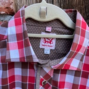 Spieth & Wensky Red and White Checkered Men's Shirt M